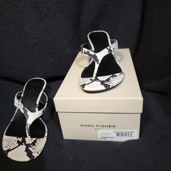 BRAND NEW INBOX MARC FISHER Size 10 Snake SANDALS - Picture 2 of 2